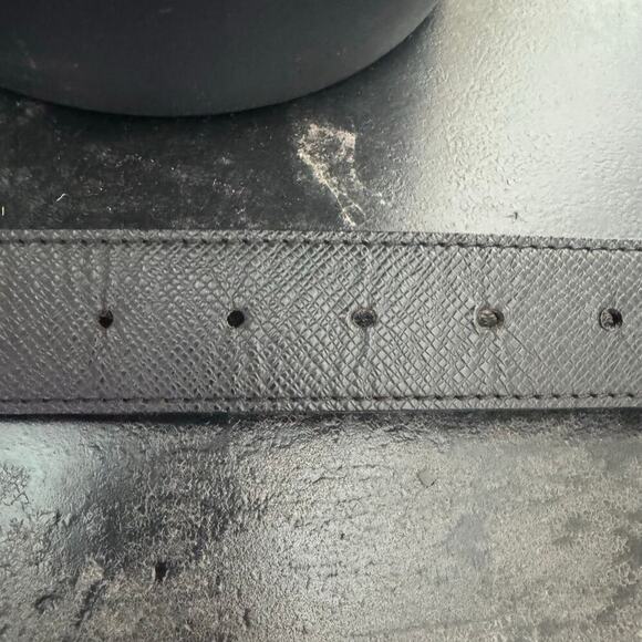 Louis Vuitton Inventeur Graphite Black Mens Belt 95/38 Box Frame Buckle SHW - Picture 7 of 9